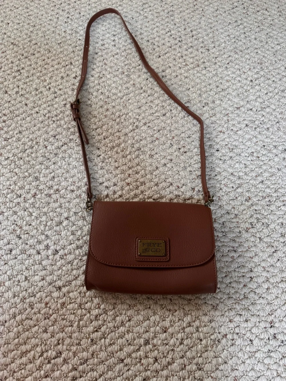 FRYE & Co. Women's Tan Faux Leather Crossbody Bag